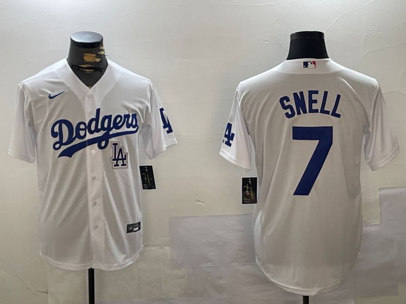 Men Los Angeles Dodgers #7 Snell White Game 2024 Nike MLB Jersey style 5->los angeles dodgers->MLB Jersey